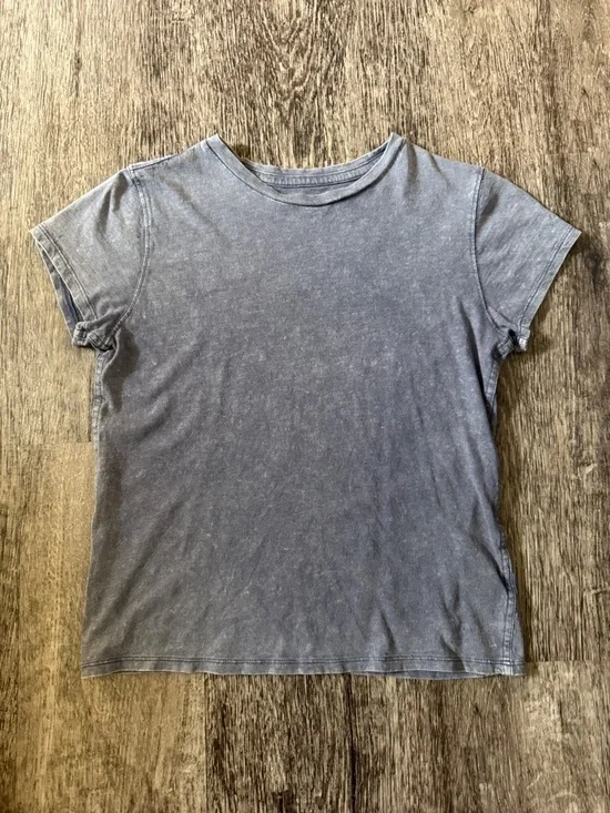 Aerie Classic Washed Crewneck Tee - Blue - Picture 1 of 1